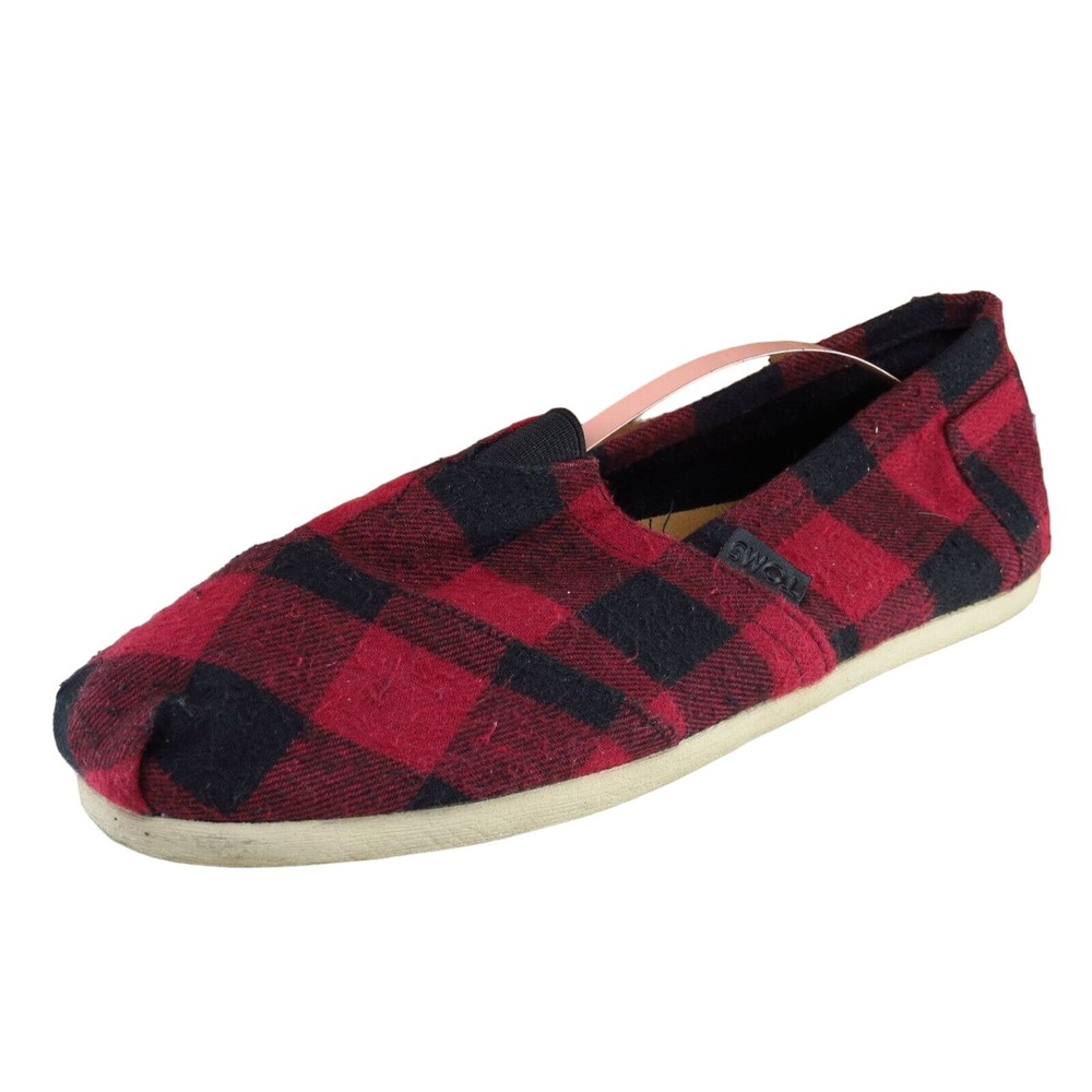 Toms Size 8.5 M Red Flat Fabric Menโ Shoes